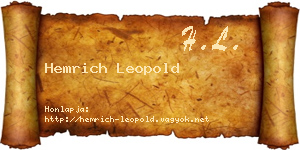 Hemrich Leopold névjegykártya